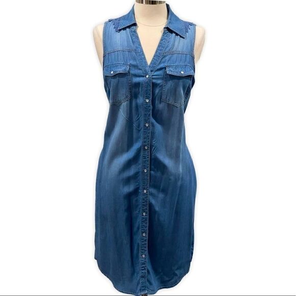 INC International Concepts Chambray Shirtdress - Picture 1 of 16